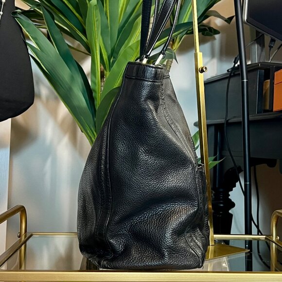 RARE!!  AUTHENTIC TORY BURCH BLACK LEATHER JESSICA SHOULDER BAG - Picture 5 of 10